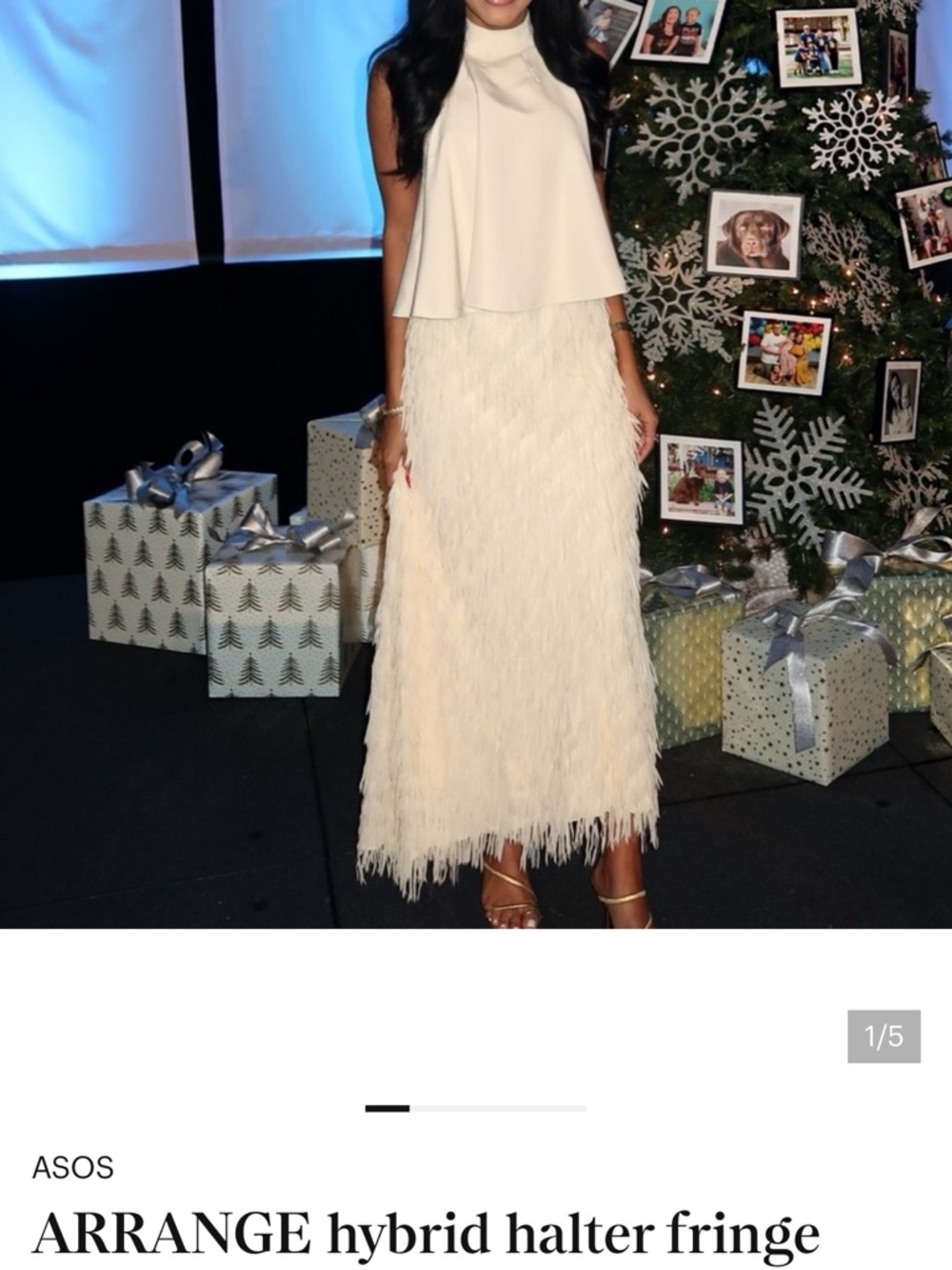 ASOS Cream Fringe Maxi Skirt - Halter-Ready Party Style